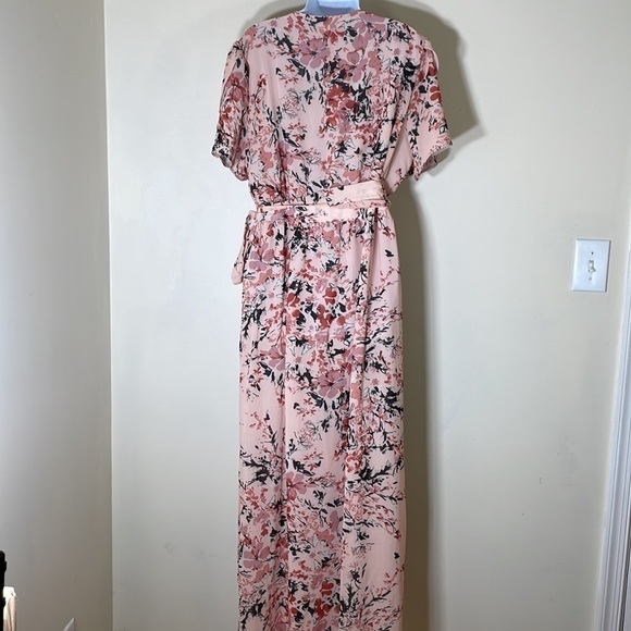 NWT. Standards & Practices 1X Wrap Hi-Low Garden Floral Maxi Chiffon Dress. - Picture 12 of 15